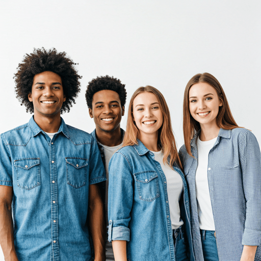 Grupo diverso de amigos sonriendo